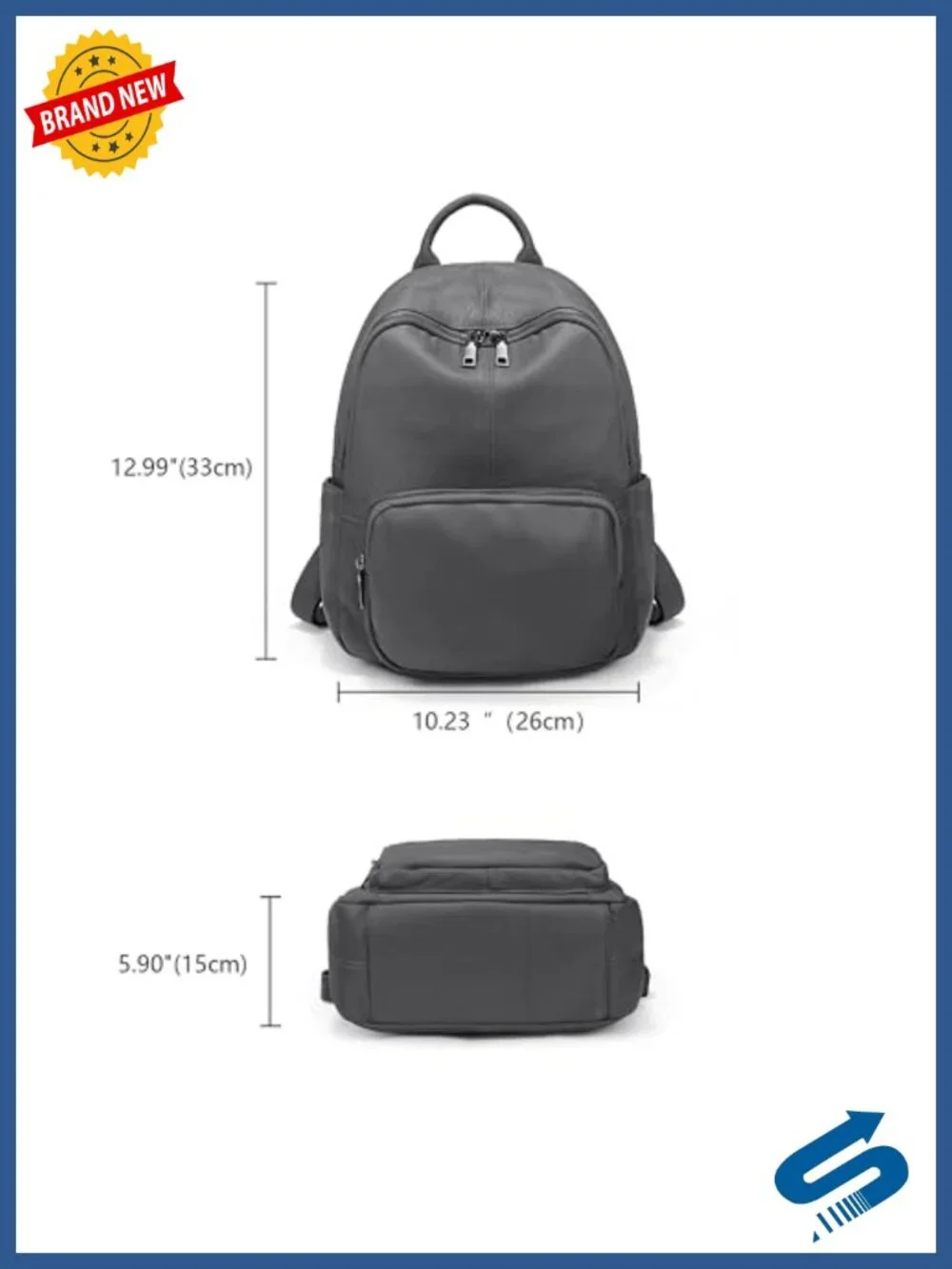 Real Leather Backpack Purse Convertible Shoulder Bag Versatile Daypack